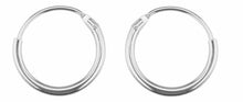 Load image into Gallery viewer, Silver Huggie Sterling Sleeper Creole Silver 15mm  Earrings PAIR 925 15mm Hoop
