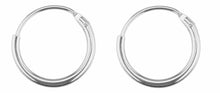 Load image into Gallery viewer, Silver Huggie Sterling Sleeper Creole Silver 15mm  Earrings PAIR 925 15mm Hoop
