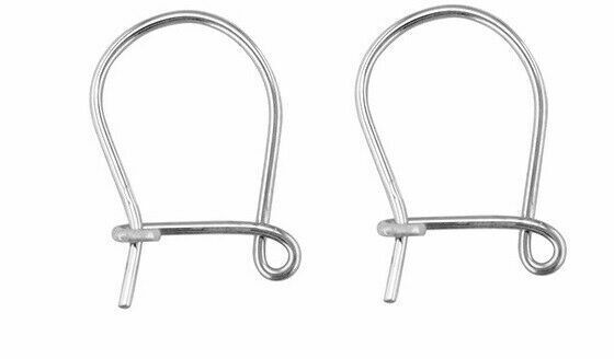 Silver Safety Ear Hook Wires Drop Earrings Jewellery Sterling Silver x 1 Pair