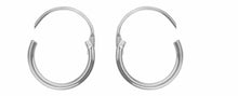Load image into Gallery viewer, Silver Huggie Sterling Sleeper Creole Silver 15mm  Earrings PAIR 925 15mm Hoop
