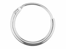 Load image into Gallery viewer, Silver Huggie Sterling Sleeper Creole Silver 15mm  Earrings PAIR 925 15mm Hoop
