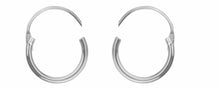 Load image into Gallery viewer, Silver Huggie Sterling Sleeper Creole Silver 15mm  Earrings PAIR 925 15mm Hoop
