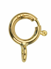 Load image into Gallery viewer, 9ct Gold 6mm CLOSED Bolt Ring Fastener Clasps Gold Jewellery Making Fastener x 1
