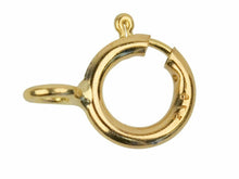 Load image into Gallery viewer, 9ct Gold 6mm CLOSED Bolt Ring Fastener Clasps Gold Jewellery Making Fastener x 1
