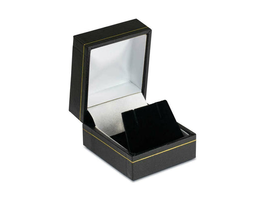 Earring Box Luxury Black Leatherette Earring Gift box Velvet silk Inner
