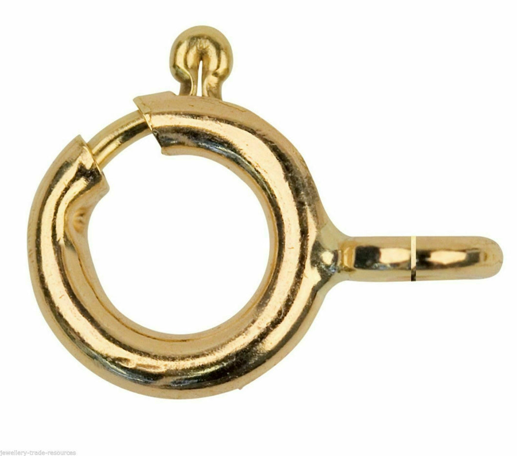 9ct Gold Rolled Gold 5mm Bolt Ring Open Jewellery Fastener - Gold Clasp x 1