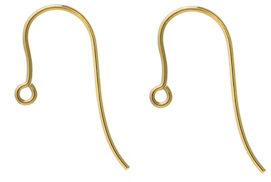 14ct Yellow Gold Filled Hook Earring Pair Jewellery Wires Earring Fasteners