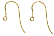 Load image into Gallery viewer, 14ct Yellow Gold Filled Hook Earring Pair Jewellery Wires Earring Fasteners
