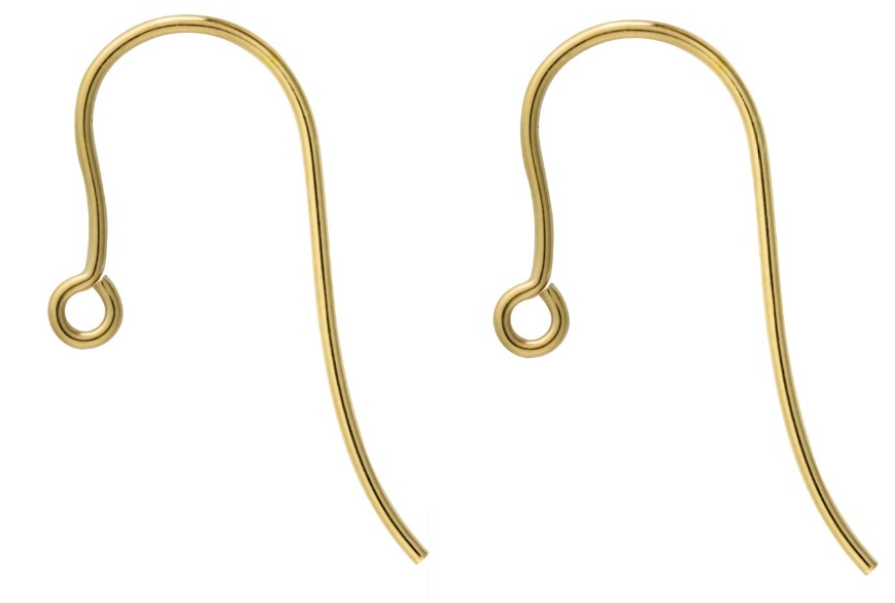 14ct Yellow Gold Filled Hook Earring Pair Jewellery Wires Earring Fasteners