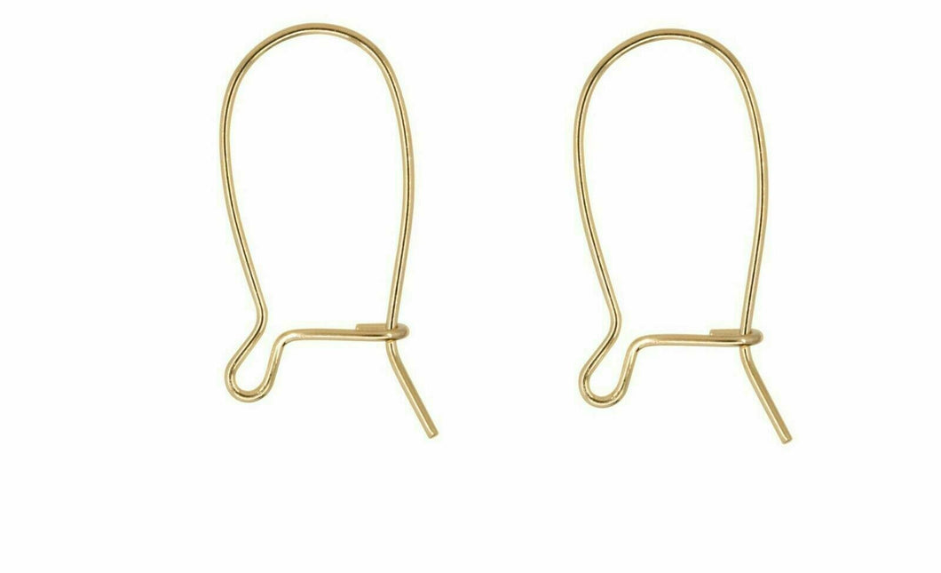 14ct Yellow Gold Filled Safety Ear Hook Wires for Earrings - Yellow Gold PAIR