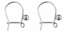 Load image into Gallery viewer, 9ct White Gold Plain Safety Ear Hook Wires with Bead - White Gold 1 x Pair
