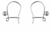 Load image into Gallery viewer, 9ct White Gold Plain Safety Ear Hook Wires with Bead - White Gold 1 x Pair
