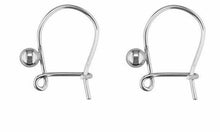 Load image into Gallery viewer, 9ct White Gold Plain Safety Ear Hook Wires with Bead - White Gold 1 x Pair

