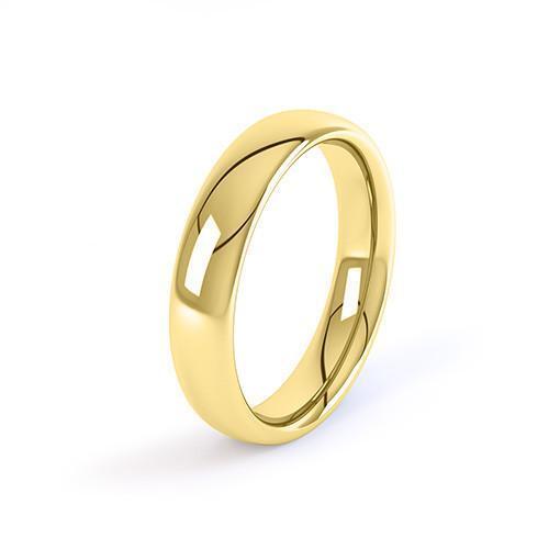 9ct Yellow Gold Court Wedding Ring 2,3,4,5,6mm Comfort Fit Wedding Band Hallmark