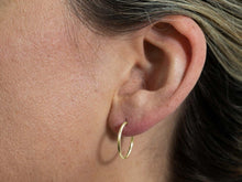Load image into Gallery viewer, 16mm Gold Hoop Earrings 14ct Gold Bonded Endless Hoop Earrings 14ct Gold x PAIR
