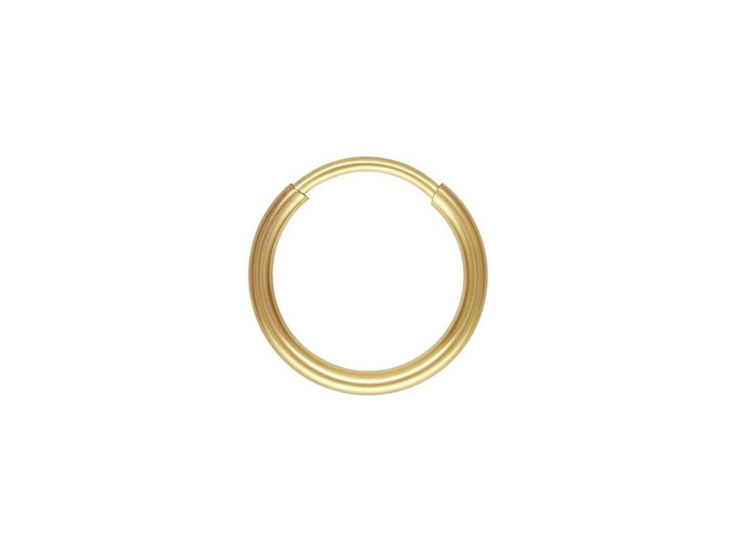 12mm SINGLE Gold Hoop Earring 14ct Gold Bonded Endless Hoop Earring 14ct Gold