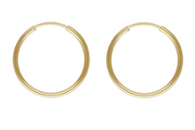 Load image into Gallery viewer, 20mm Gold Hoop Earrings 14ct Gold Bonded Endless Hoop Earrings 14ct Gold x PAIR
