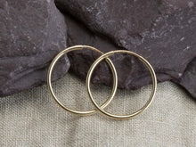 Load image into Gallery viewer, 20mm Gold Hoop Earrings 14ct Gold Bonded Endless Hoop Earrings 14ct Gold x PAIR
