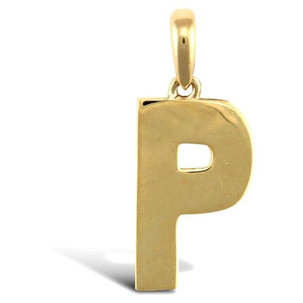 INITIAL P 9CT GOLD PENDANT SOLID GOLD LETTER INITIAL 9CT YELLOW GOLD