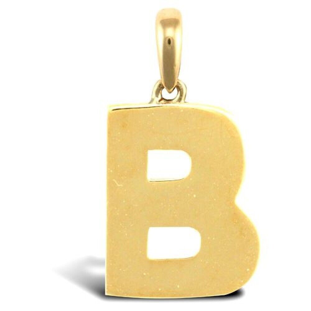 INITIAL B 9CT GOLD PENDANT SOLID GOLD LETTER INITIAL 9CT YELLOW GOLD