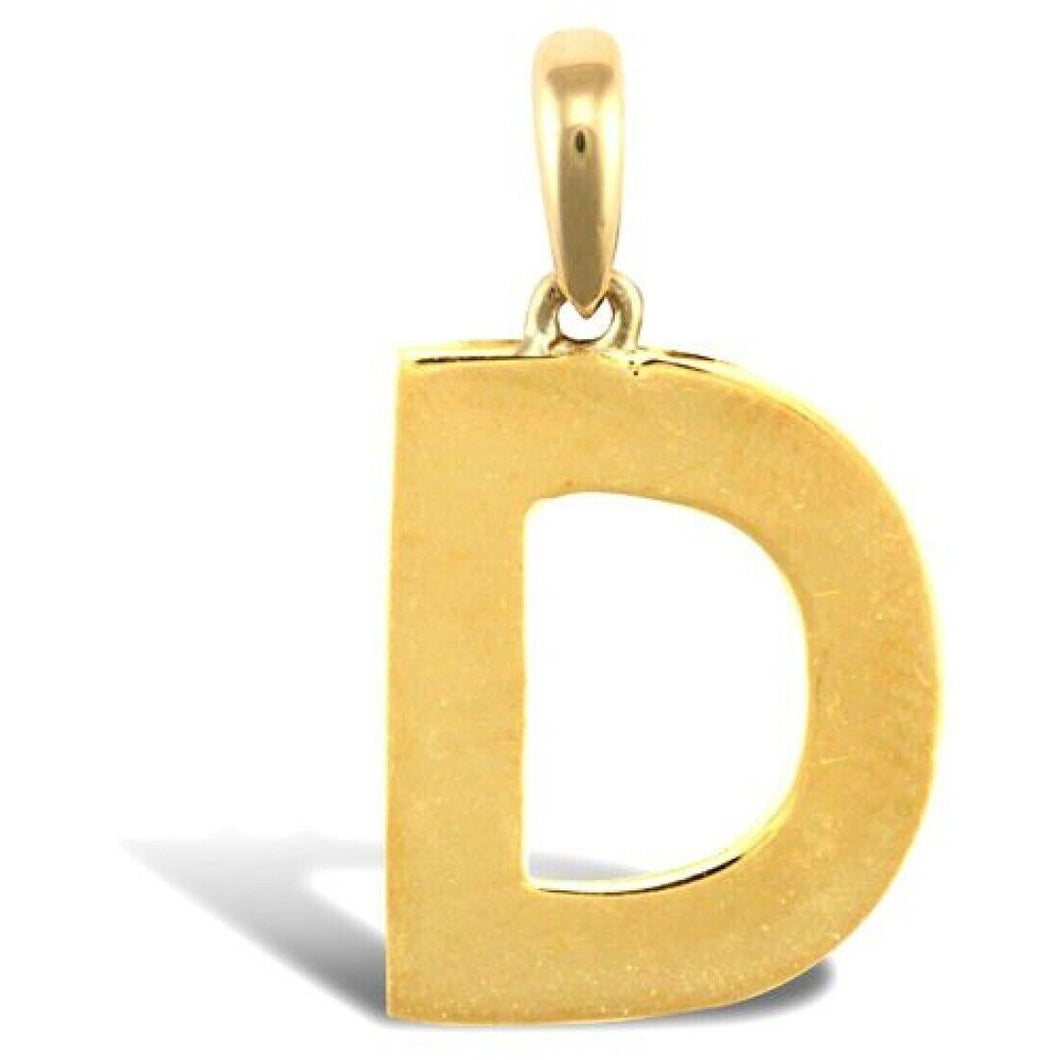 INITIAL D 9CT GOLD PENDANT SOLID GOLD LETTER INITIAL 9CT YELLOW GOLD