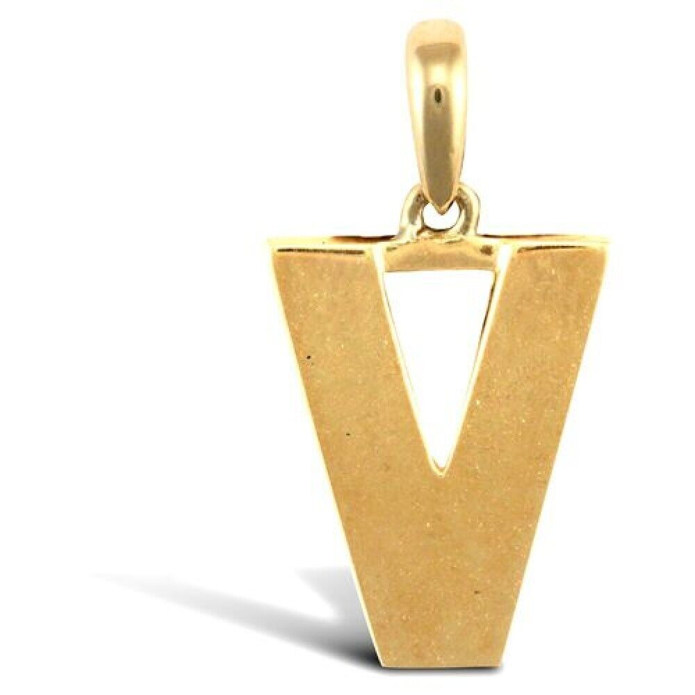INITIAL V 9CT GOLD PENDANT SOLID GOLD LETTER INITIAL 9CT YELLOW GOLD