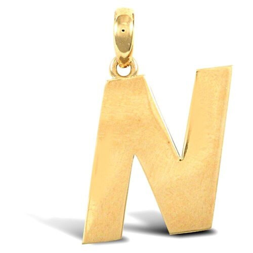 INITIAL N 9CT GOLD PENDANT SOLID GOLD LETTER INITIAL 9CT YELLOW GOLD