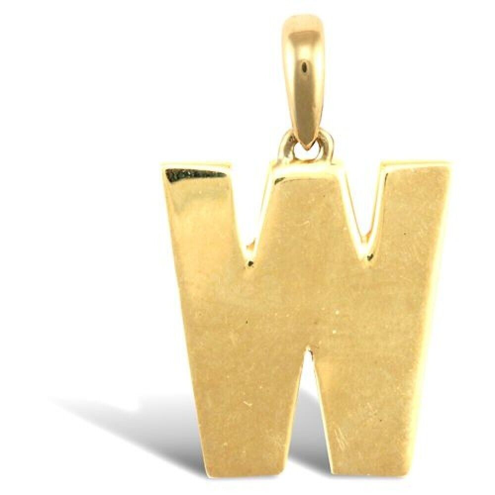 INITIAL W 9CT GOLD PENDANT SOLID GOLD LETTER INITIAL 9CT YELLOW GOLD