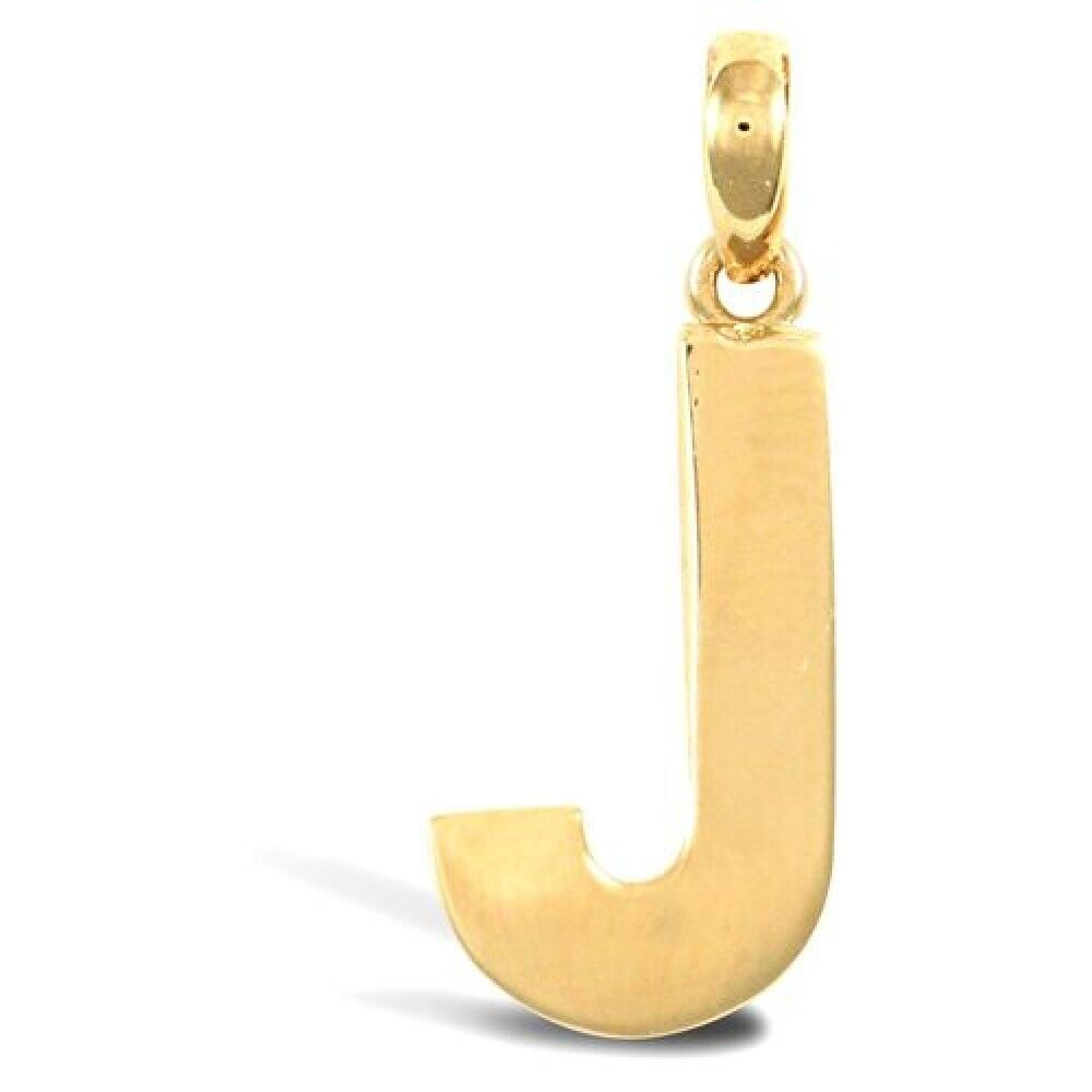 INITIAL J 9CT GOLD PENDANT SOLID GOLD LETTER INITIAL 9CT YELLOW GOLD