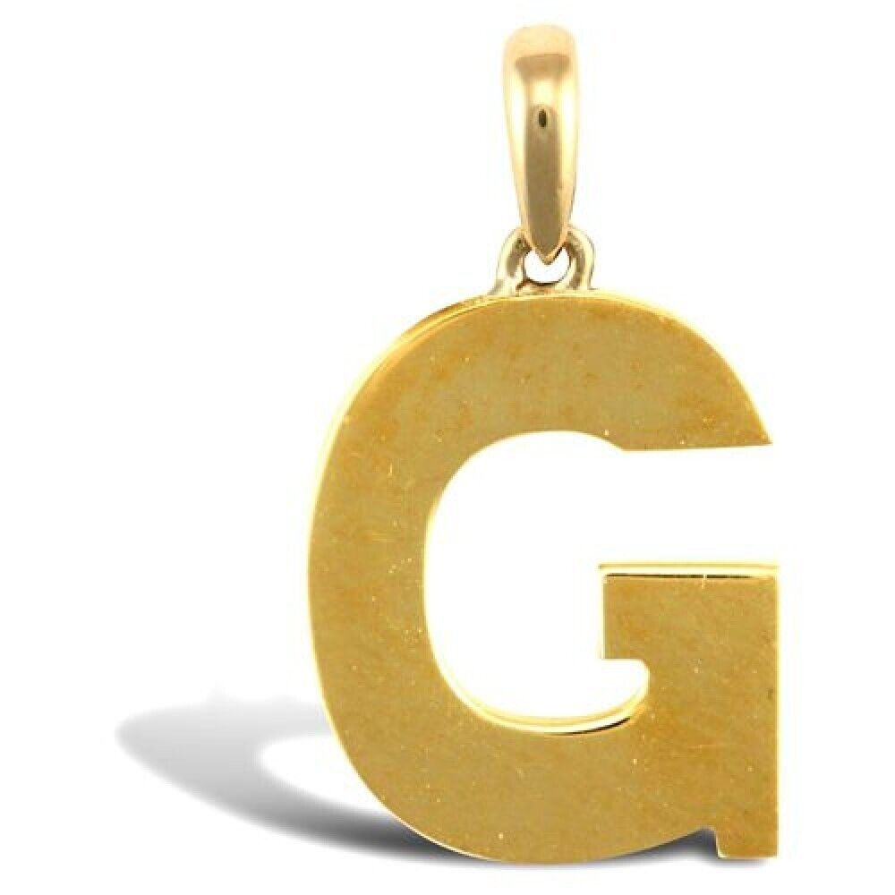 INITIAL G 9CT GOLD PENDANT SOLID GOLD LETTER INITIAL 9CT YELLOW GOLD