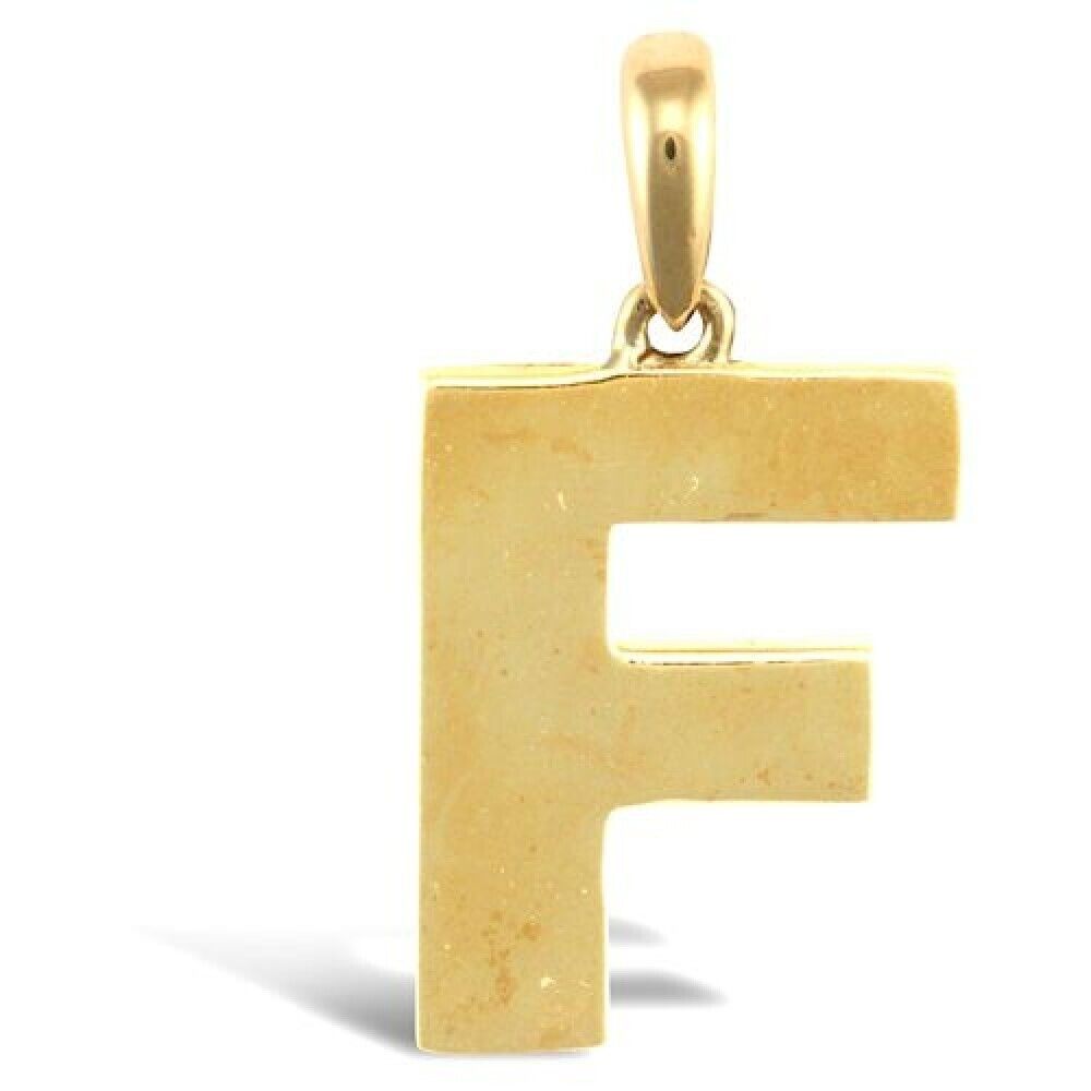INITIAL F 9CT GOLD PENDANT SOLID GOLD LETTER INITIAL 9CT YELLOW GOLD