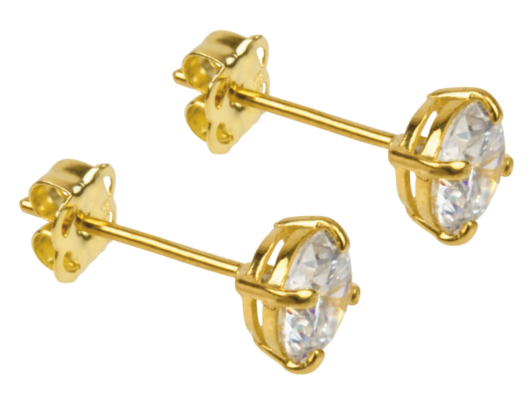 9ct Gold CZ stud Earrings - 5mm